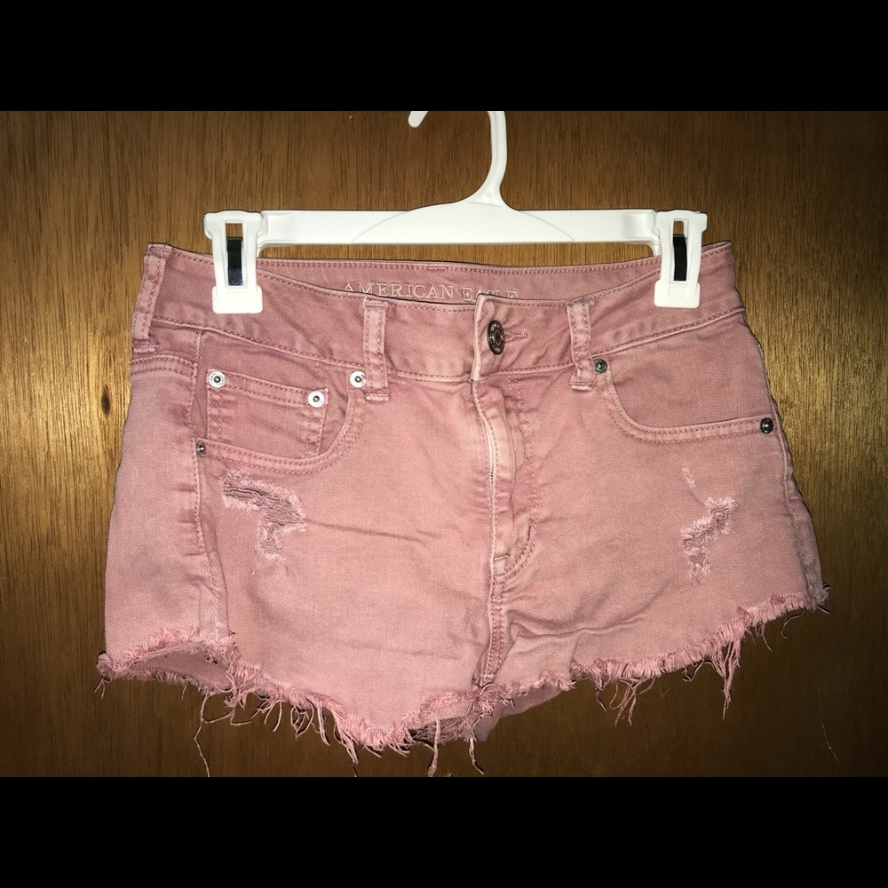 Pink denim American Eagle shorts